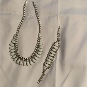 white stone necklace and bracelet